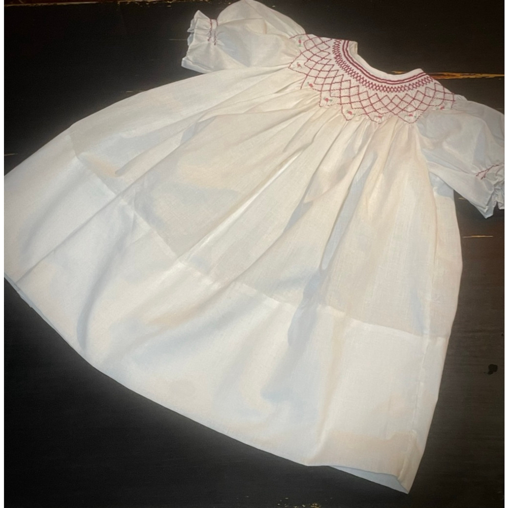 Pretty smocked dainty flowers pullover dress 18-24m
